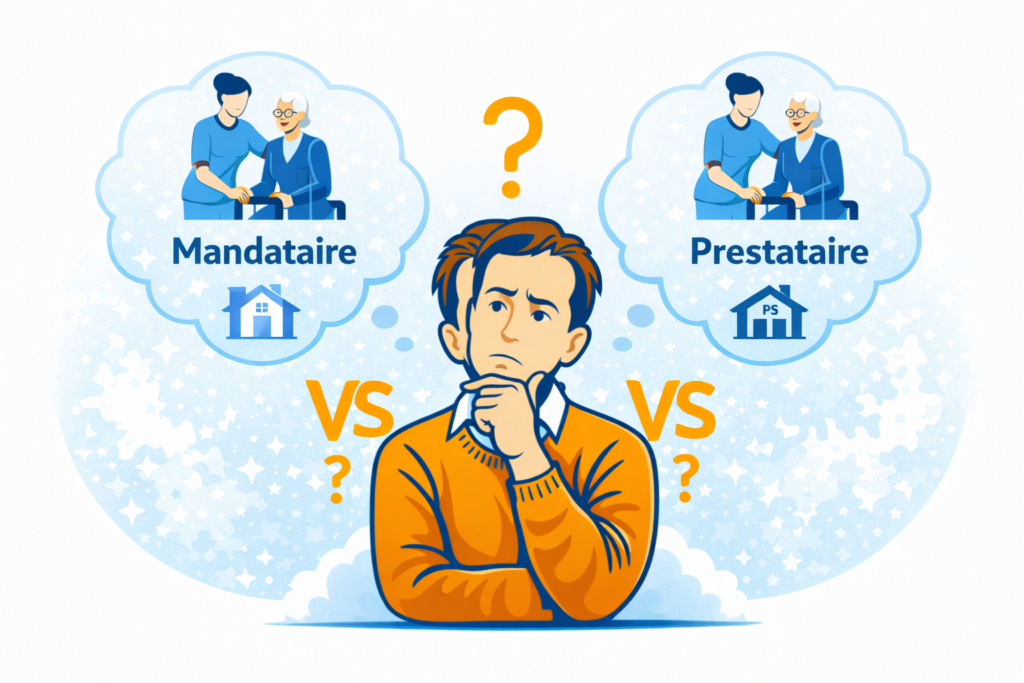 Différences entre mandataire et prestataire en aide à domicile