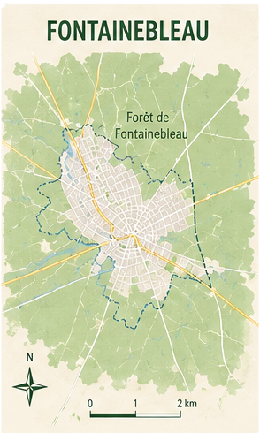 Carte du secteur de Fontainebleau