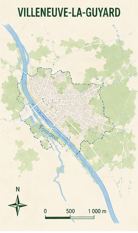 Carte secteur Villeneuve-la-Guyard